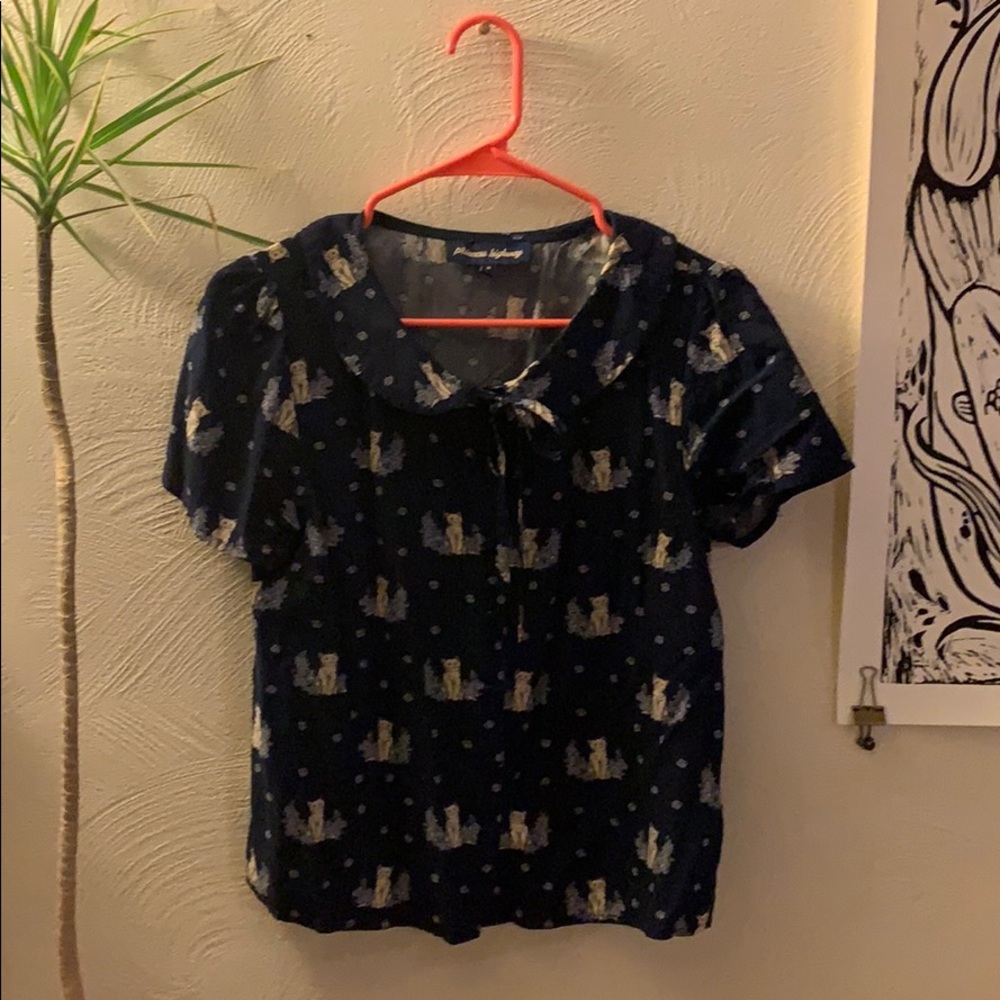 Princess Highway Cat Print Blouse